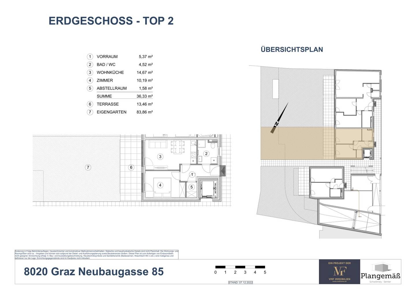 Wohnung mit Privatgarten Terrasse Lendplatz