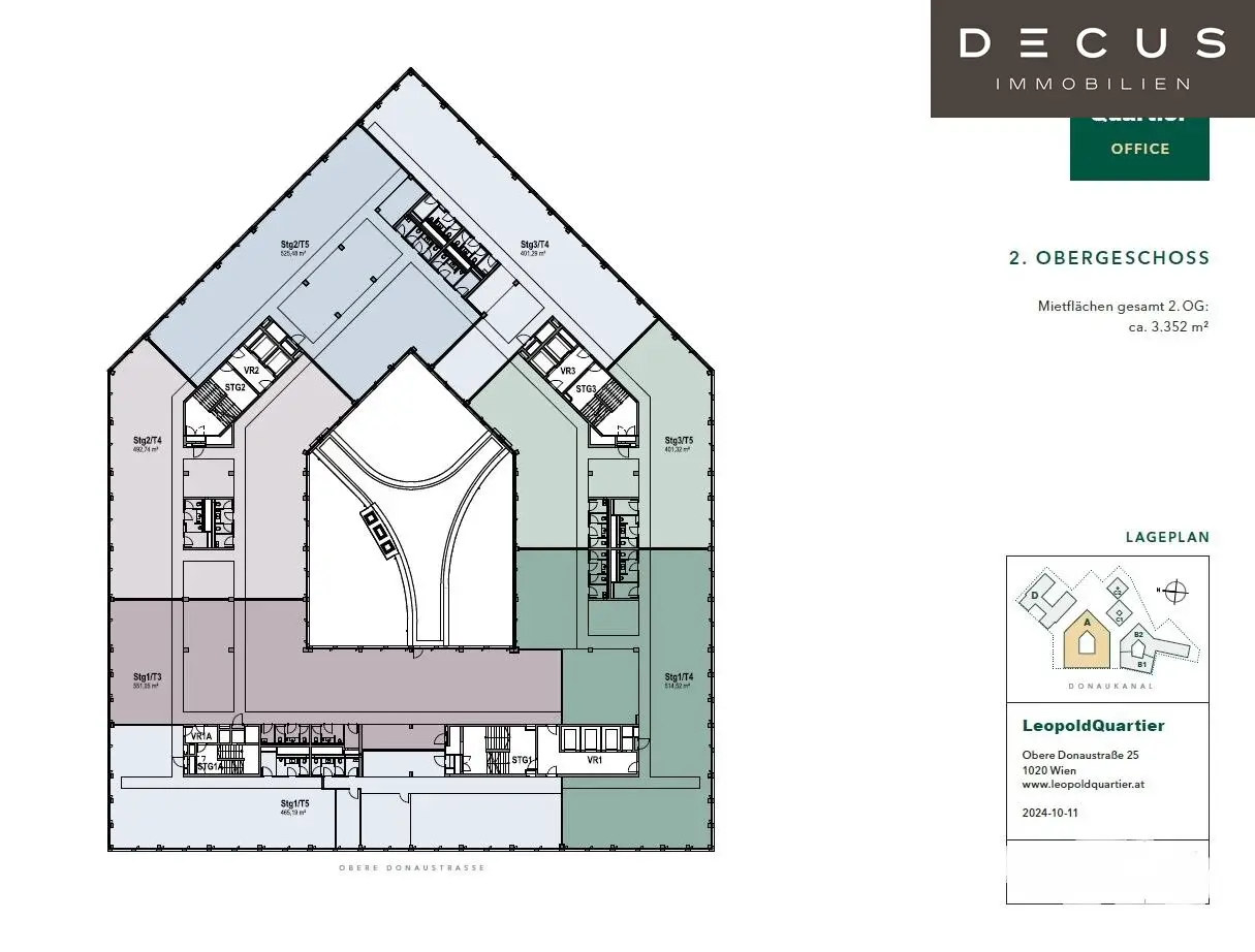 LeopoldQuartier OFFICE – Modern Office in Wood-Hybrid Construction in Vienna 1020 Leopoldstadt