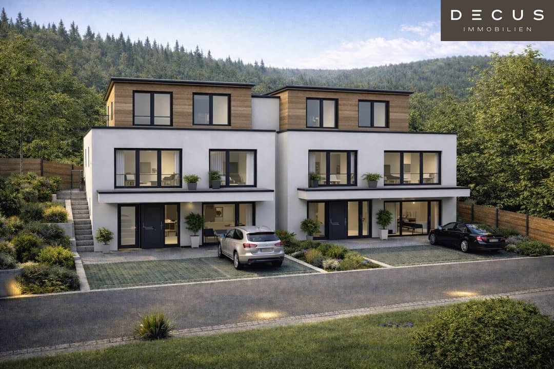 | Exklusives Doppelhaus am Bartberg in Pressbaum | Panoramalage mit Blick auf den Wienerwaldsee & direkter Waldrandlage | Schlüsselfertig |