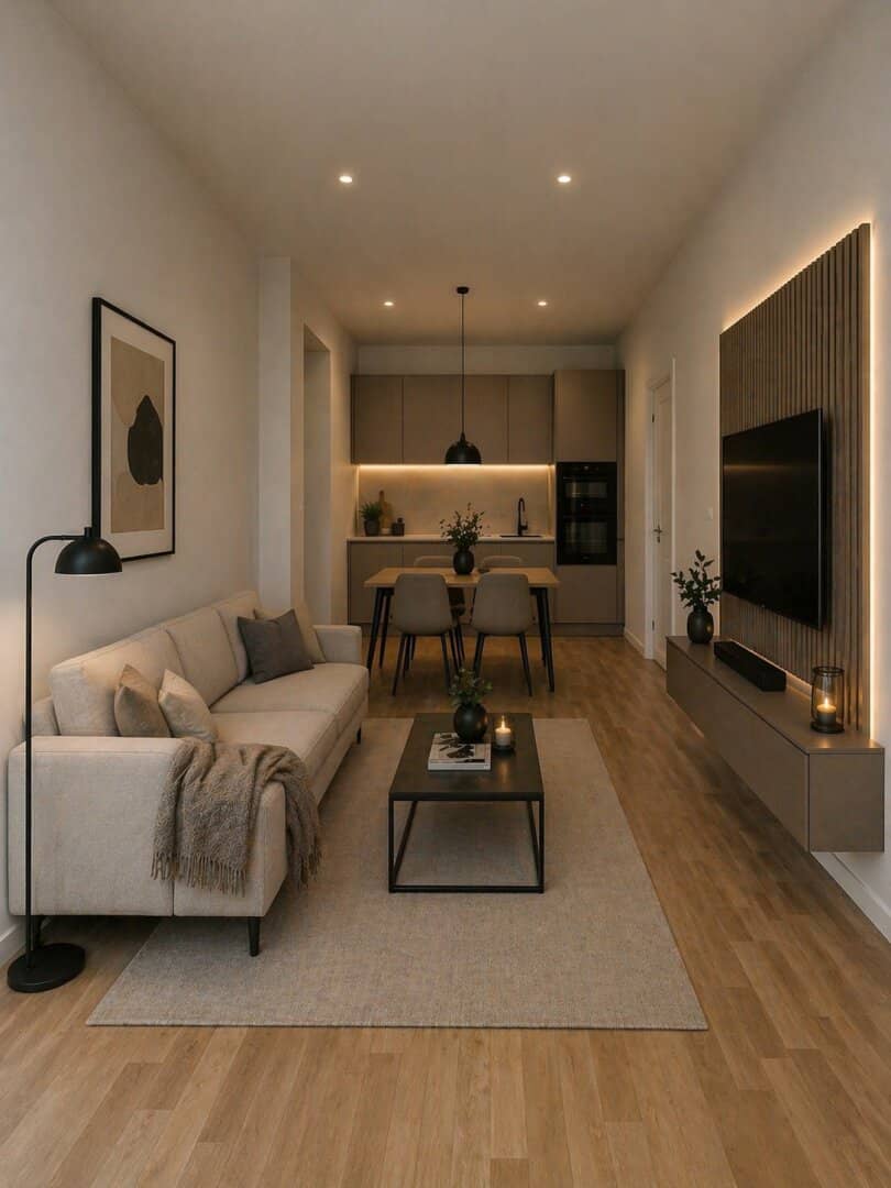 Apartment with own garden and garage space