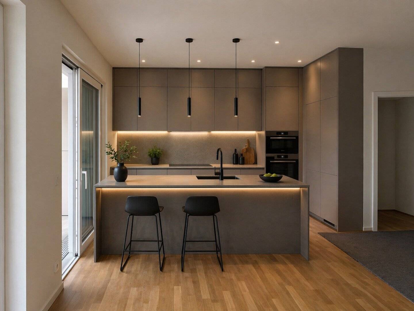 Apartment with private entrance and south facing