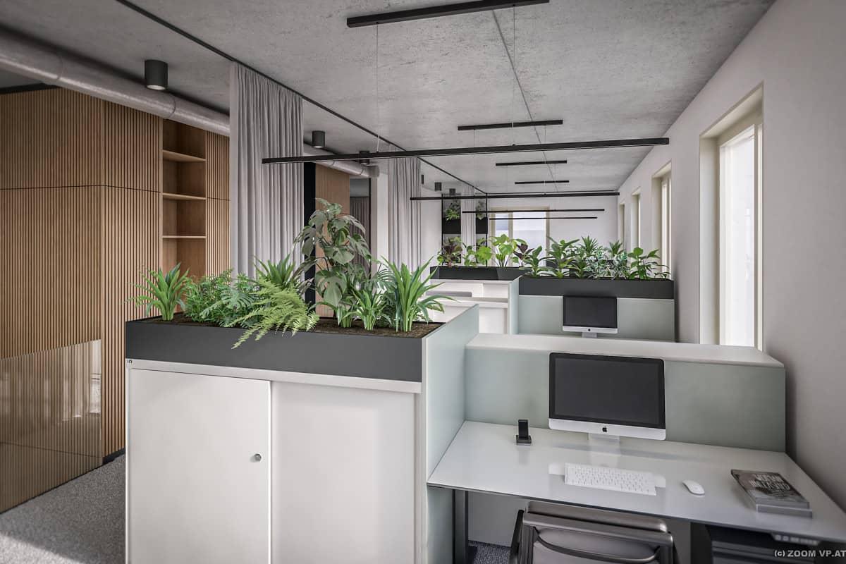 Büroflächen in Wien 3. Landstraße mit Terrasse und Grünblick