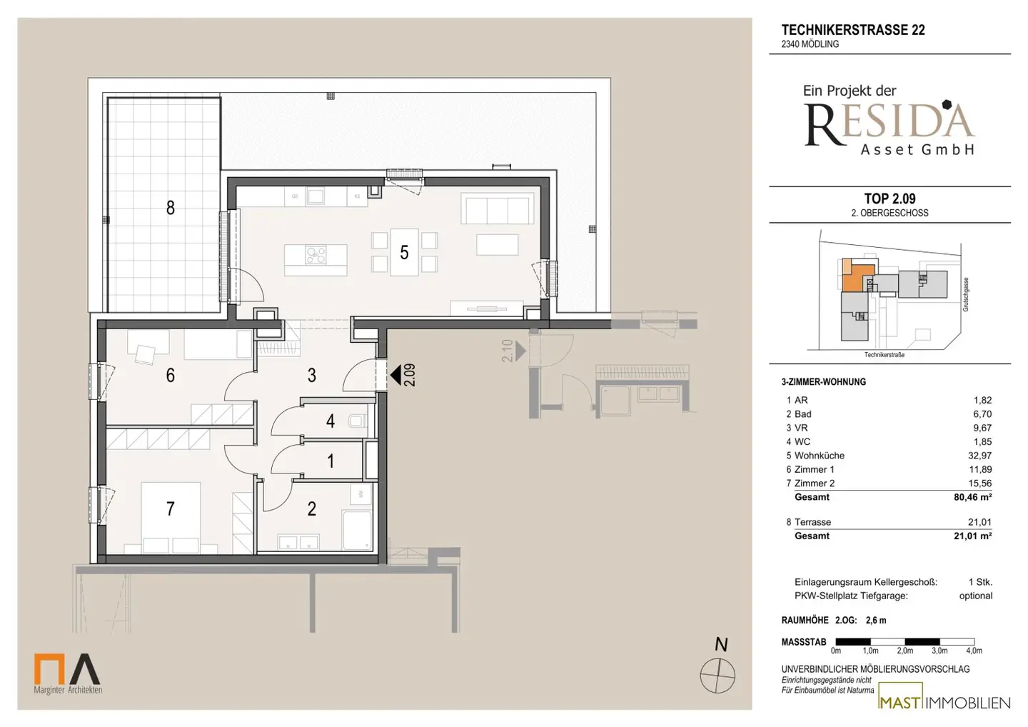 Technikum TwentyTwo - 3-Zimmer Dachgeschosswohnung mit Terrasse in Mödling