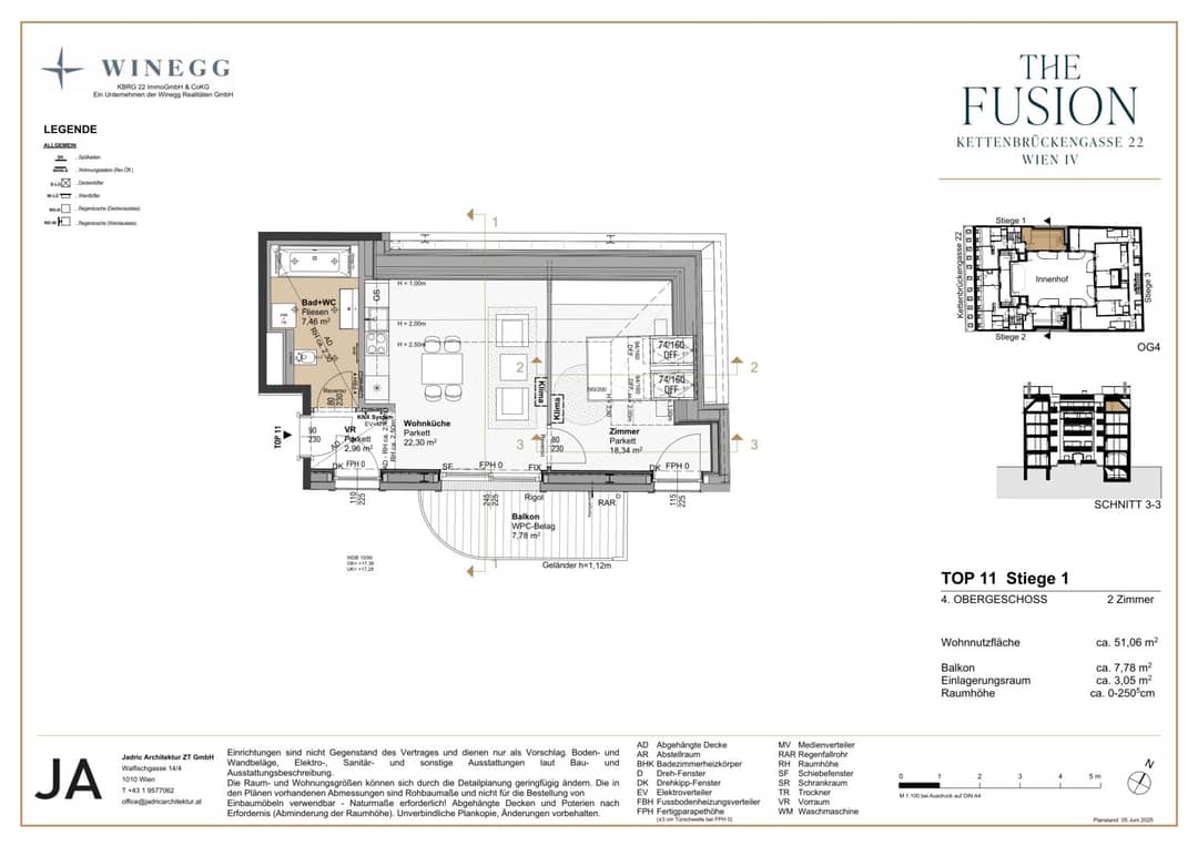 Exclusive 2-room attic apartment in Vienna 1040, Kettenbrückengasse