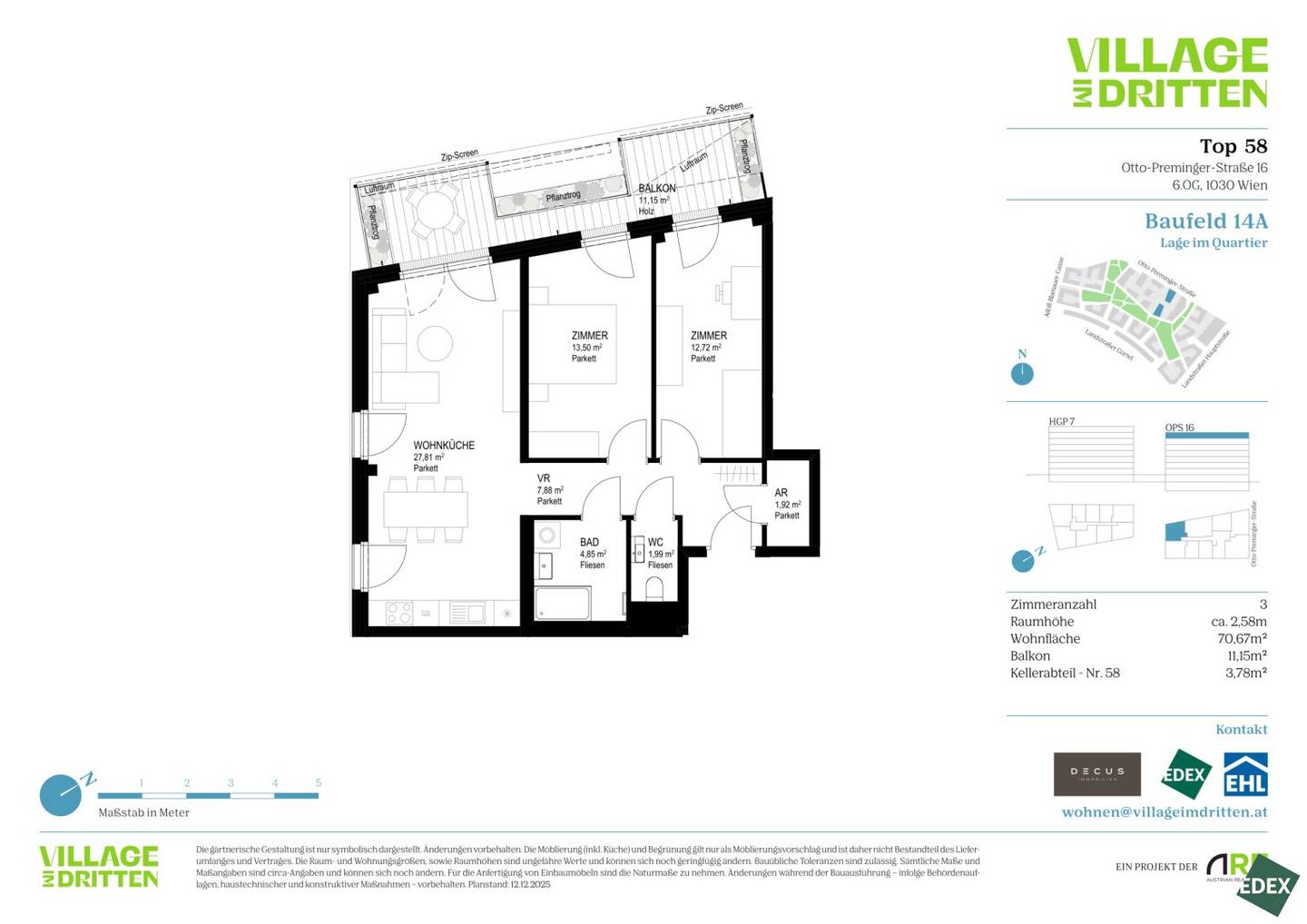 Apartment new build with balcony near a park