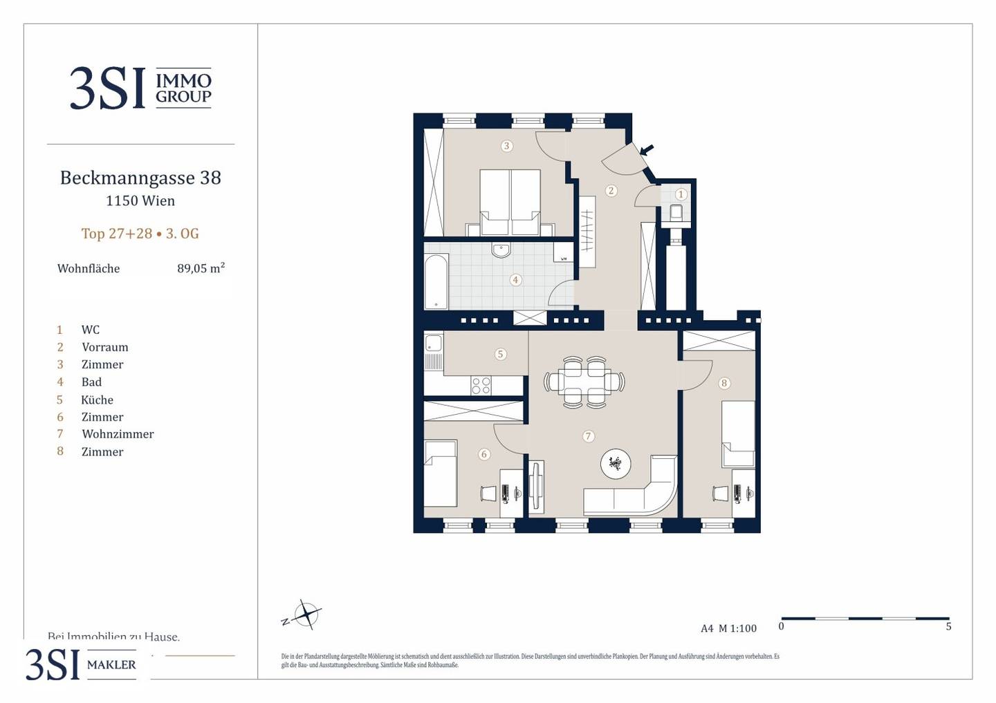 Stylish 4-room first occupancy in revitalized period building near Meiselmarkt