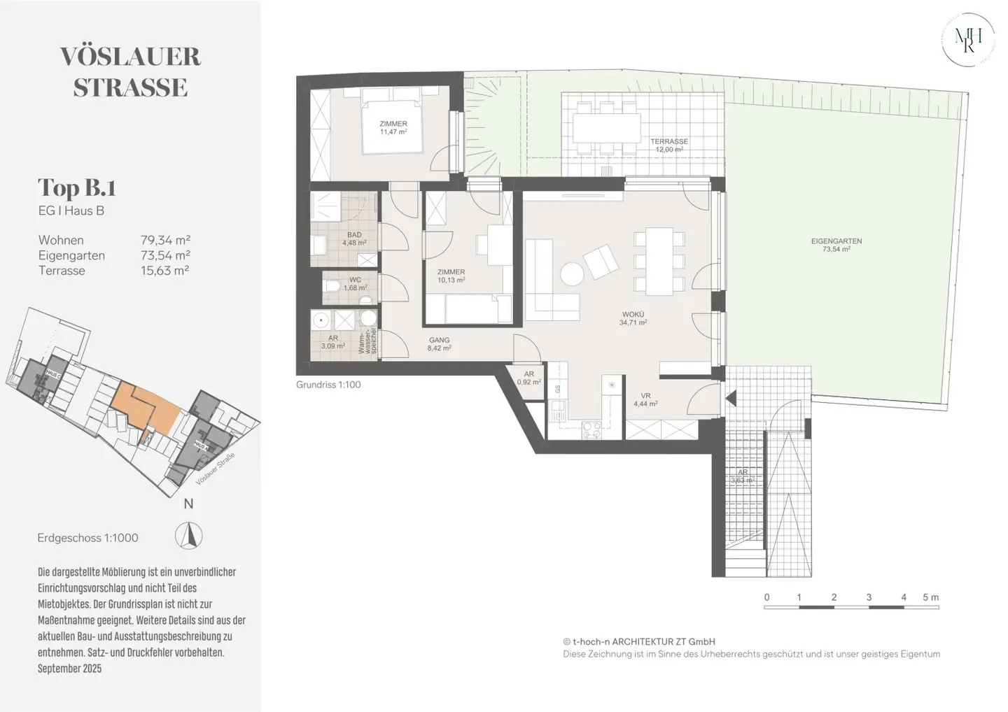Garden apartment in wine region new build