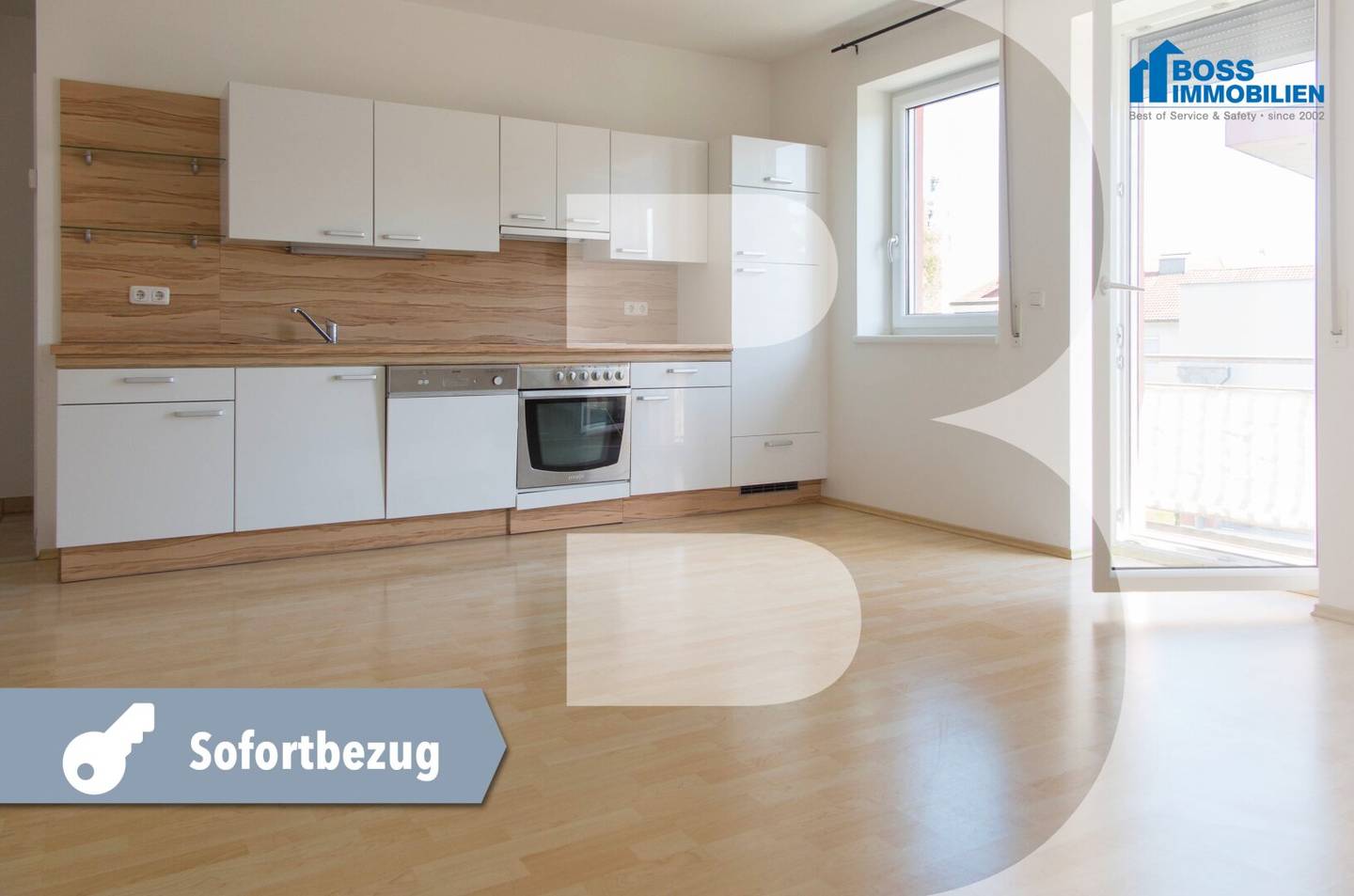 Bright apartment with balcony and open kitchen