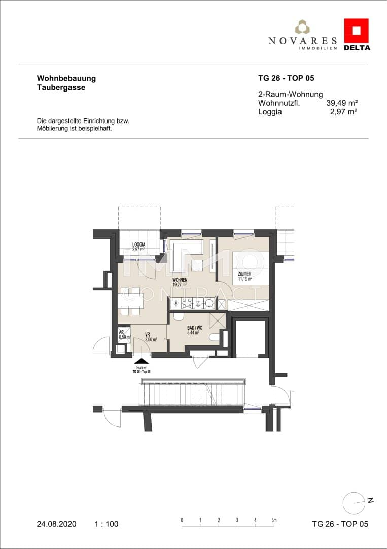 Investment apartment with balcony and fitted kitchen in Hernals