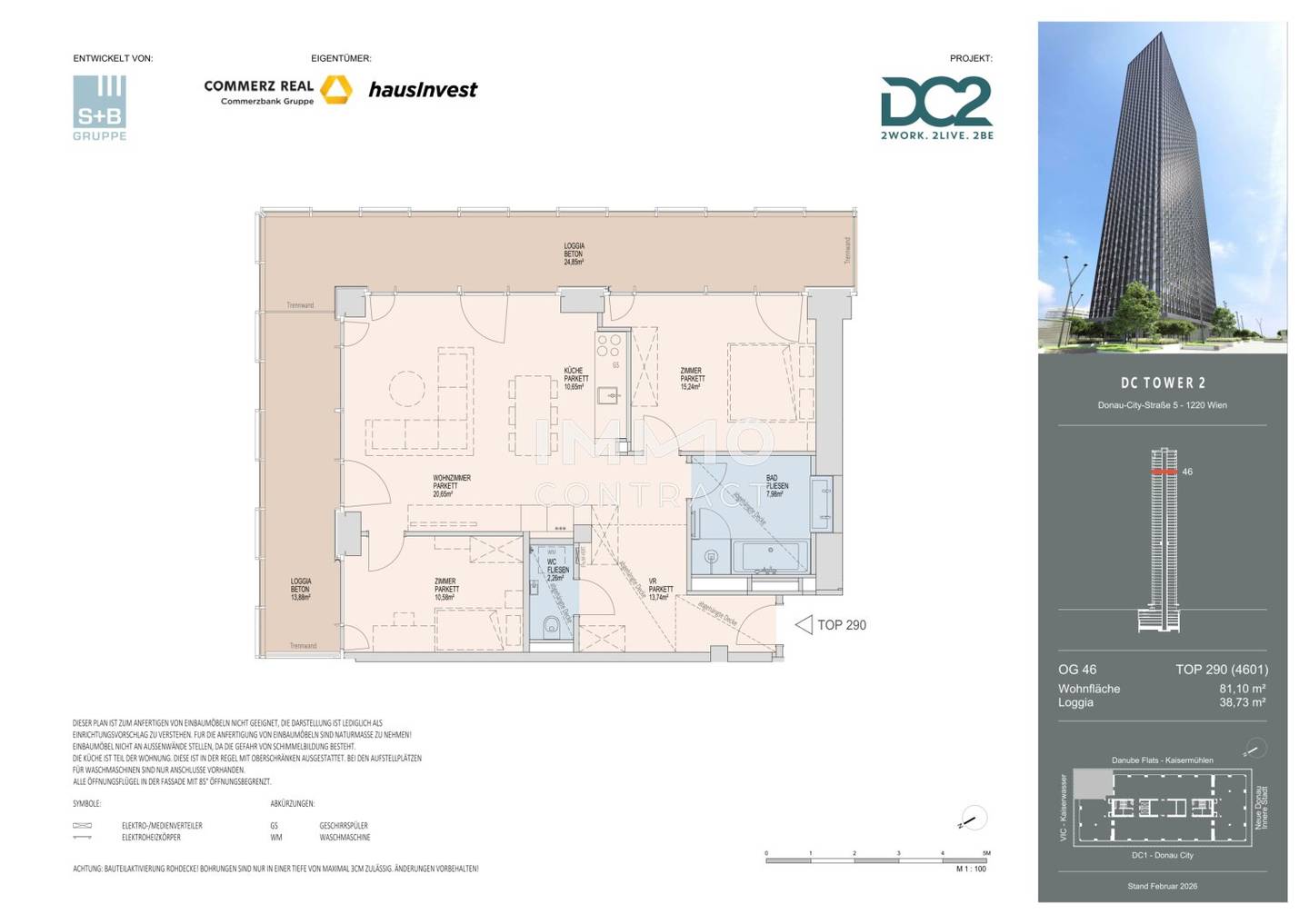 DC2 Tower: 3-Rm Apt 46th Fl