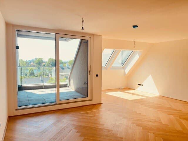 Neubau Dachgeschosswohnung Blick zur Alten Donau