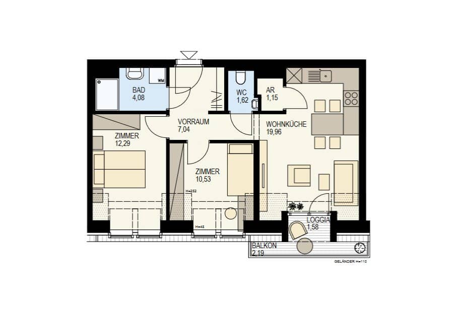 Apartment near Augarten and Donaukanal in new build