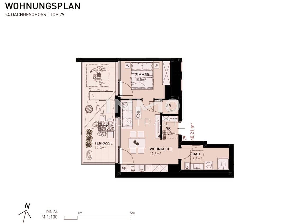 Top floor apartment with terrace near Alte Donau
