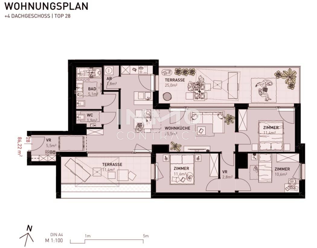 Top floor apartment with terrace near Alte Donau