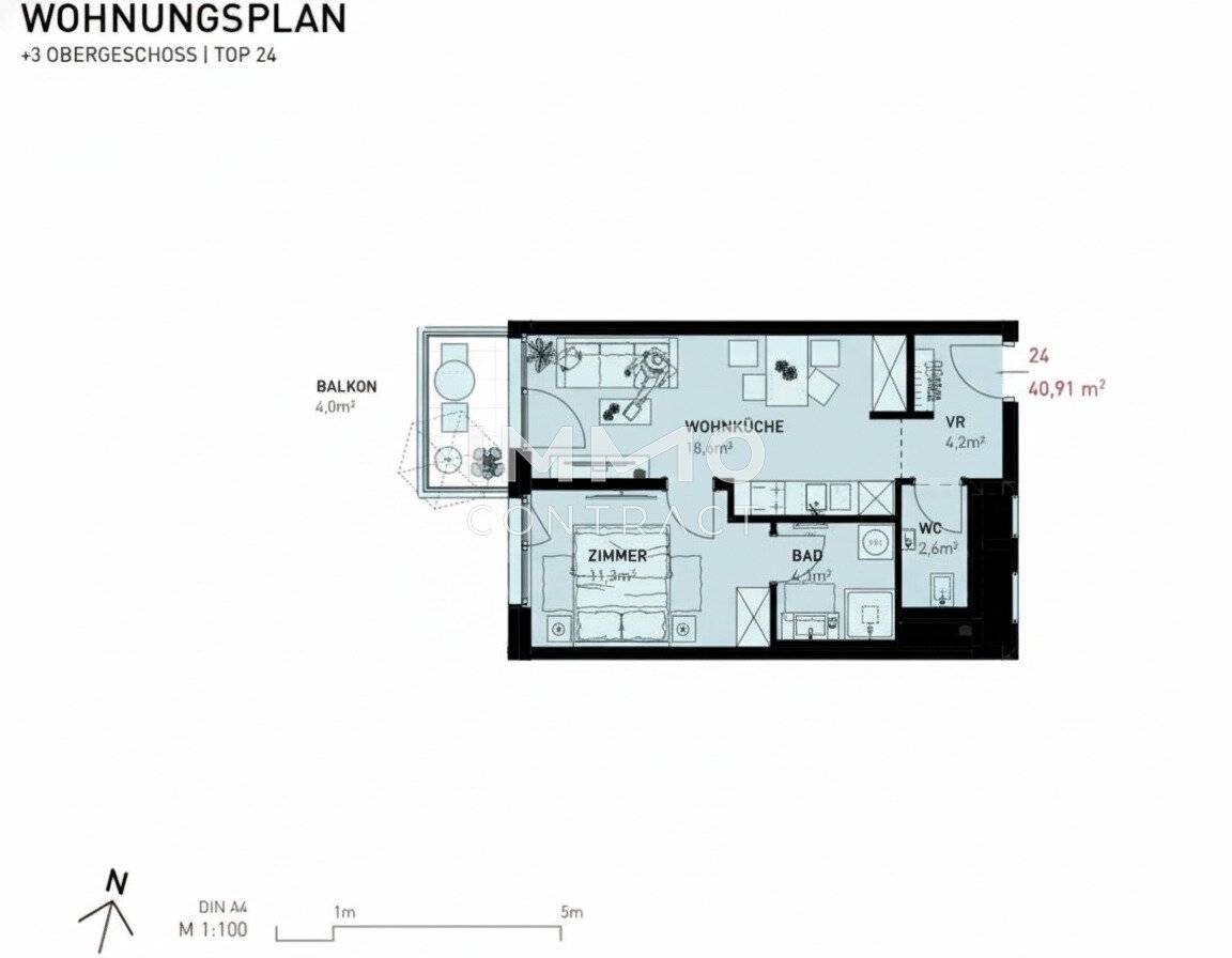 New build apartment Donaufeld Höfe balcony