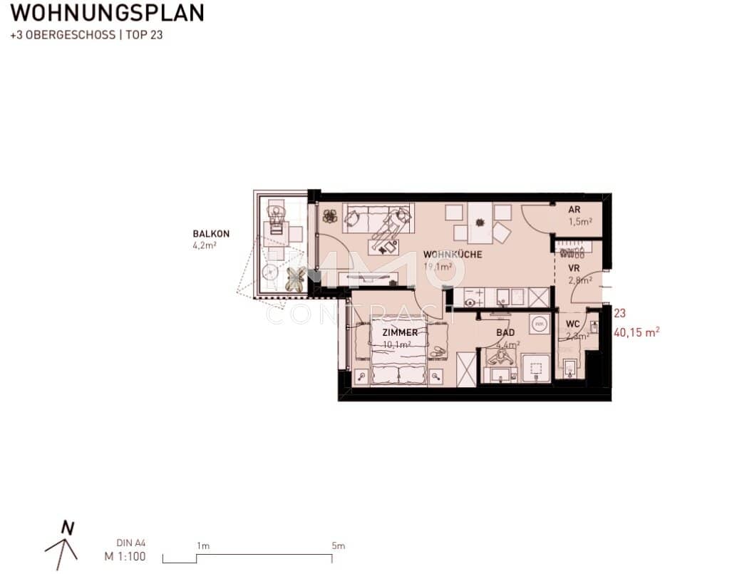 Helle Neubauwohnung mit Balkon nahe Alte Donau