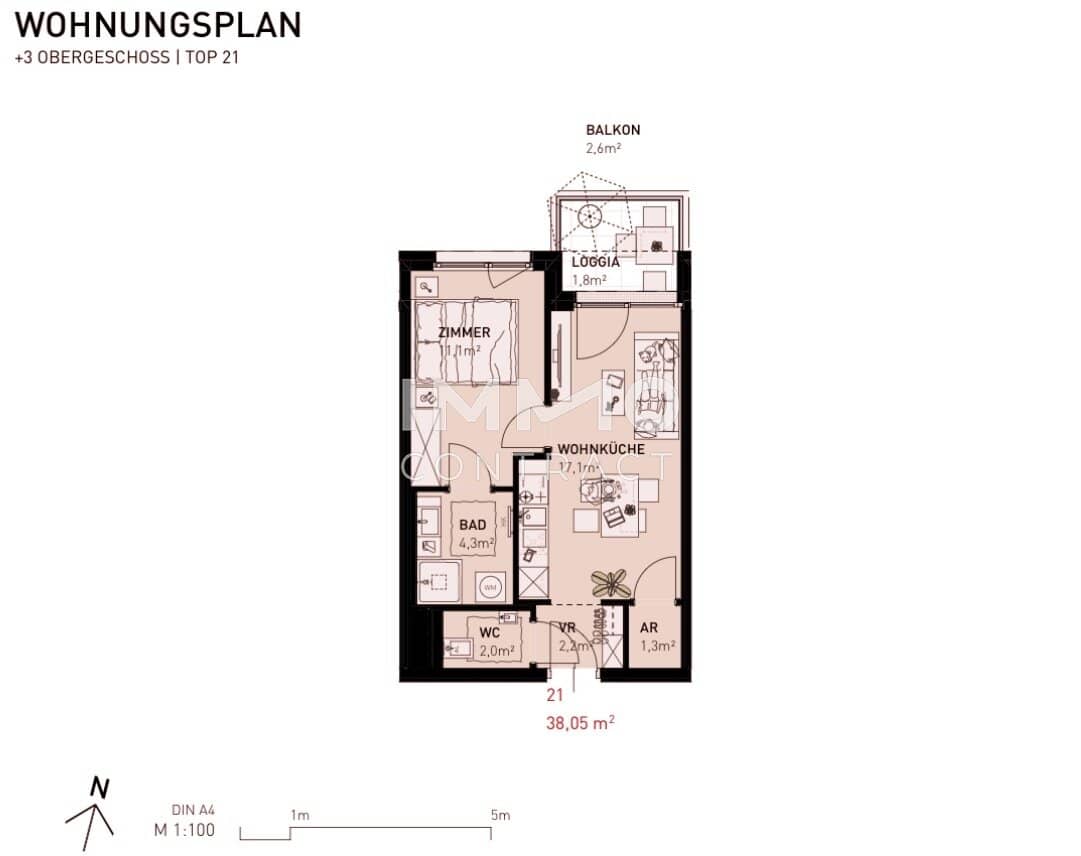 New build apartment near the Old Danube with outdoor space