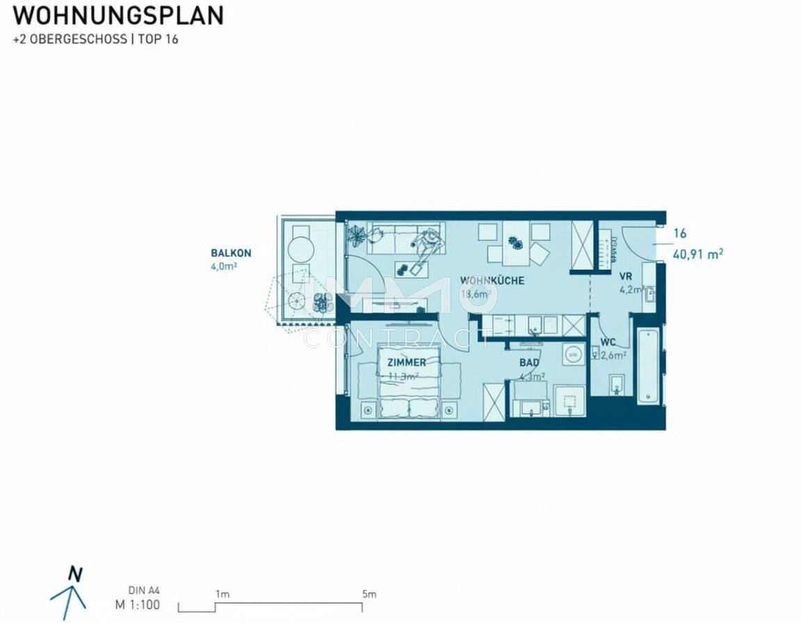 Wohnung nahe Alte Donau mit Balkon Neubau