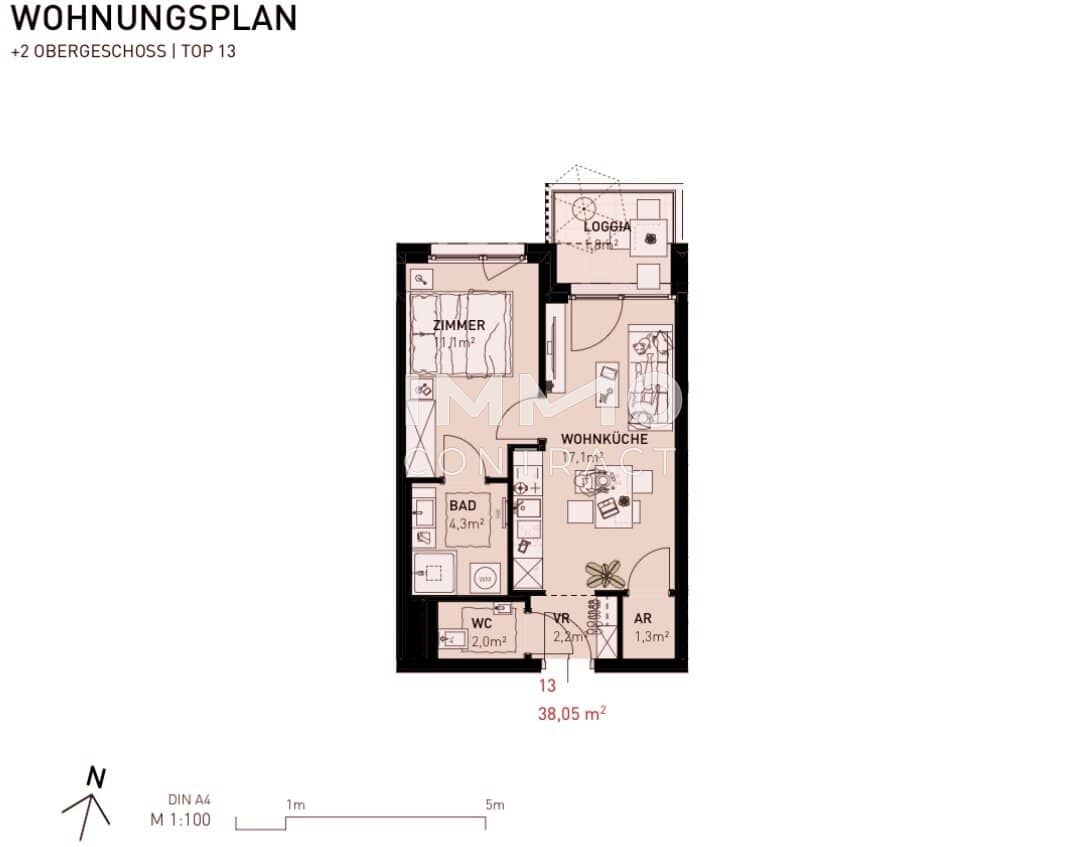 Apartment newly built near Alte Donau with loggia and balcony