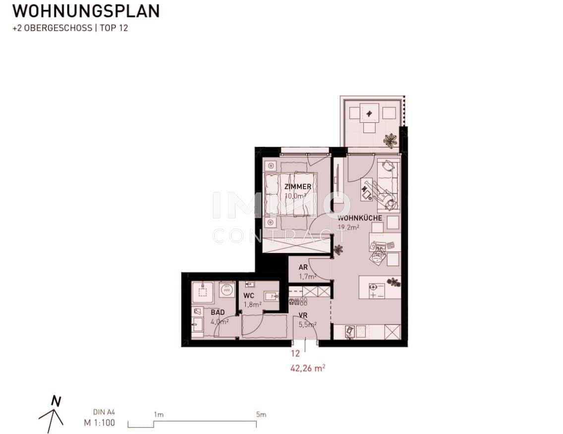 Wohnung nahe Alte Donau Erstbezug Balkon