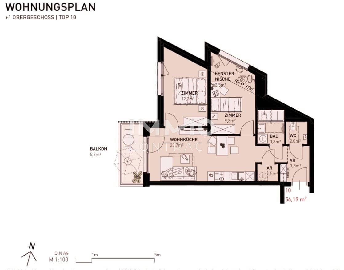 Neubauwohnung nahe Alte Donau Balkon provisionsfrei