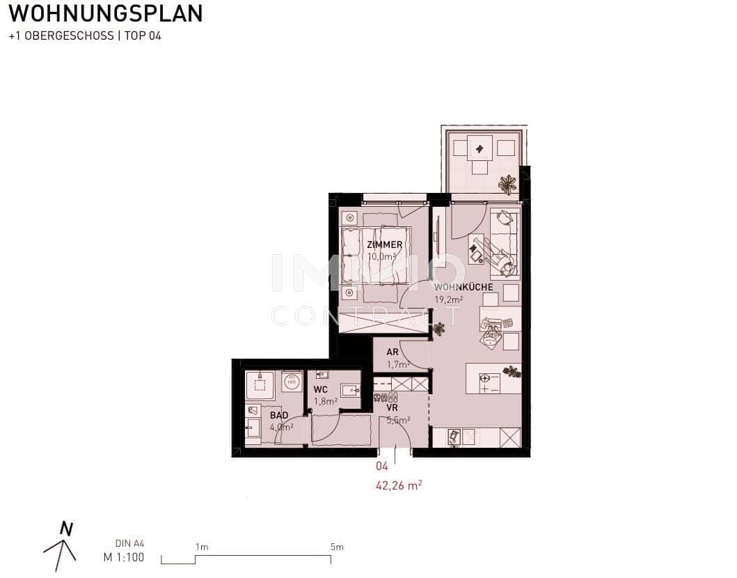 Apartment with balcony near Alte Donau new build