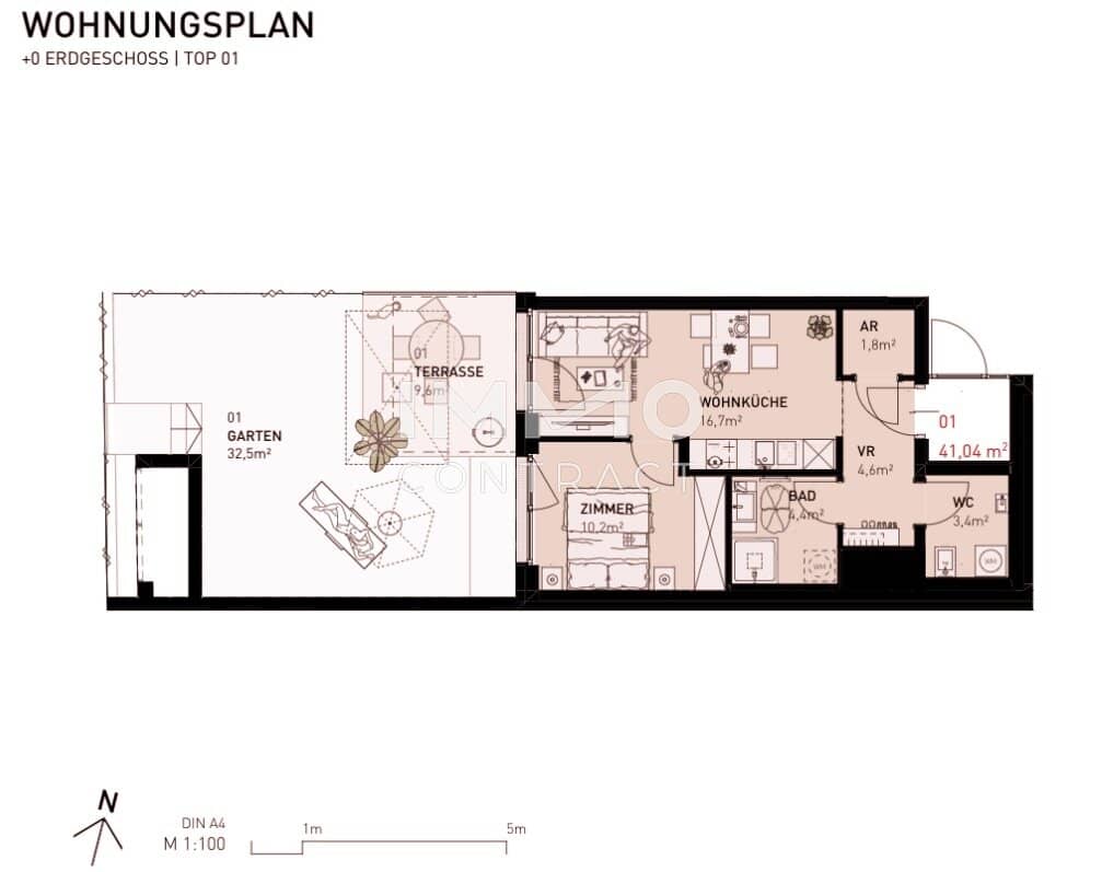 Ground floor apartment with garden near Alte Donau