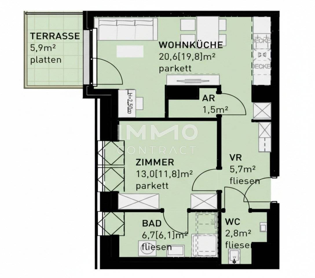 Dachgeschosswohnung near Liesingbach in a new build project
