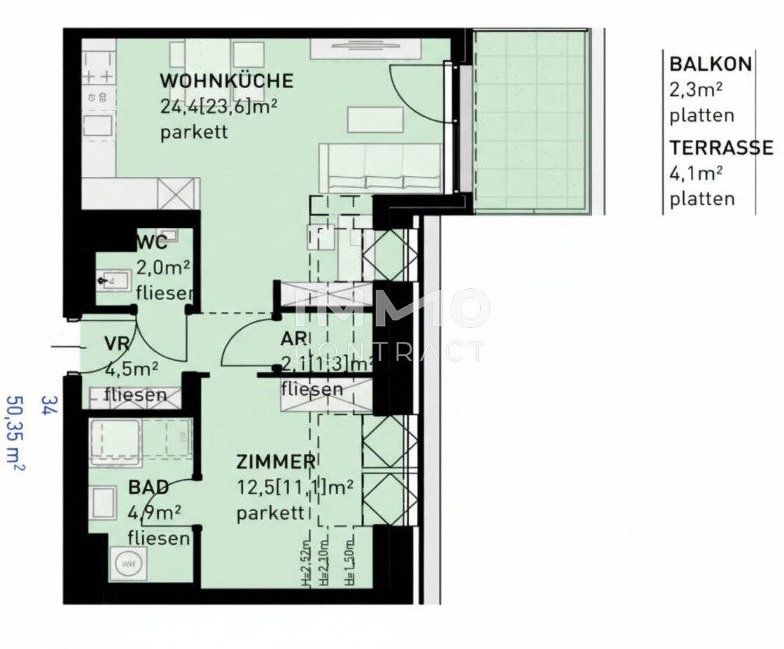 Attic apartment new build near Liesingbach balcony
