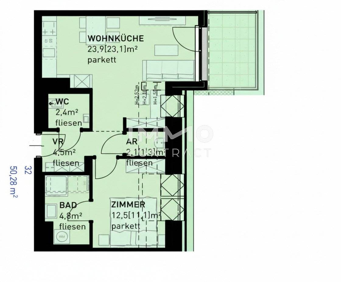 Attic apartment in Oberlaa with balcony
