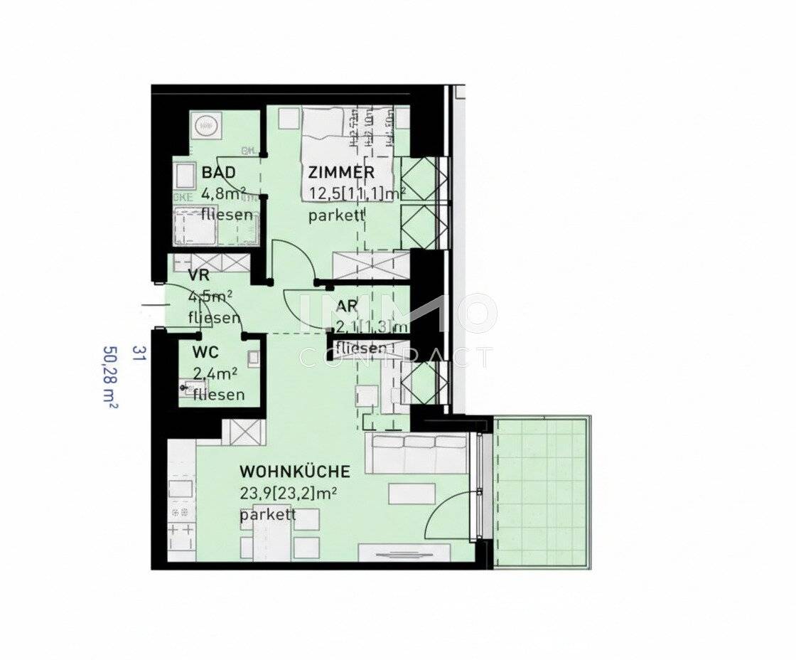 Newly built apartment with balcony near Liesingbach