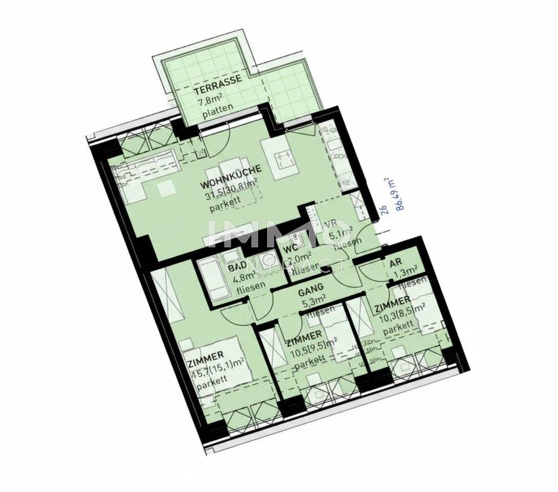 Brand new apartment Liesingbach terrace parking