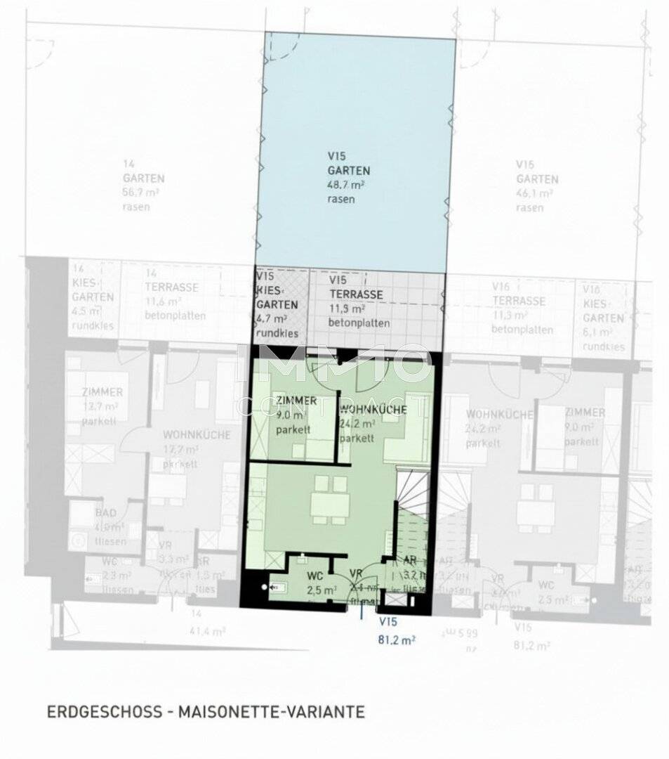 Maisonettewohnung mit eigenem Garten und Terrasse