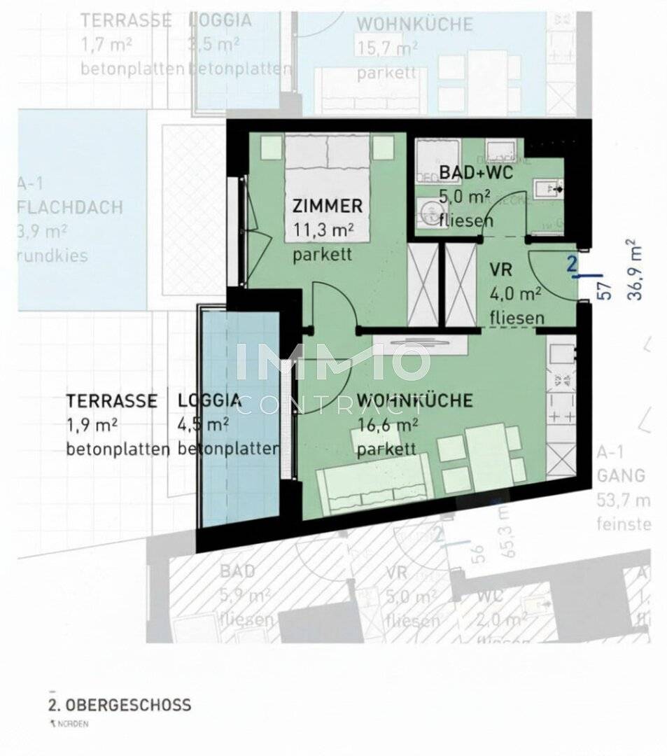 Erstbezug Wohnung Loggia nahe Donauzentrum