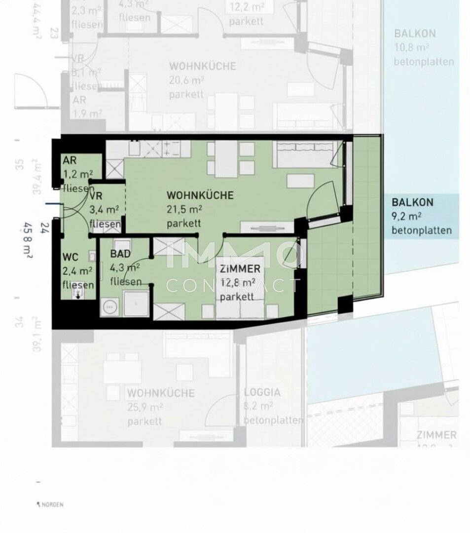 Erstbezug Neubau Wohnung mit Balkon