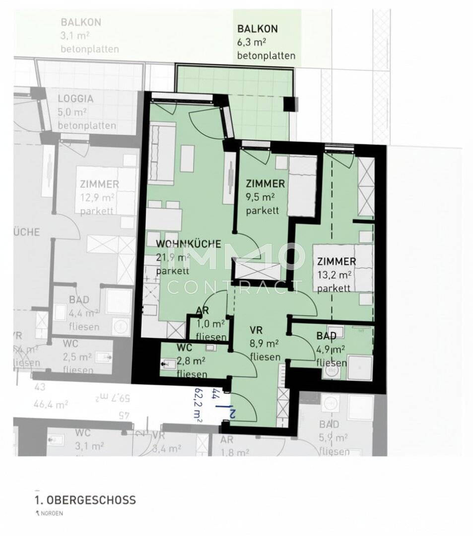 Wohnung mit Privatgarten und Balkon im Neubau