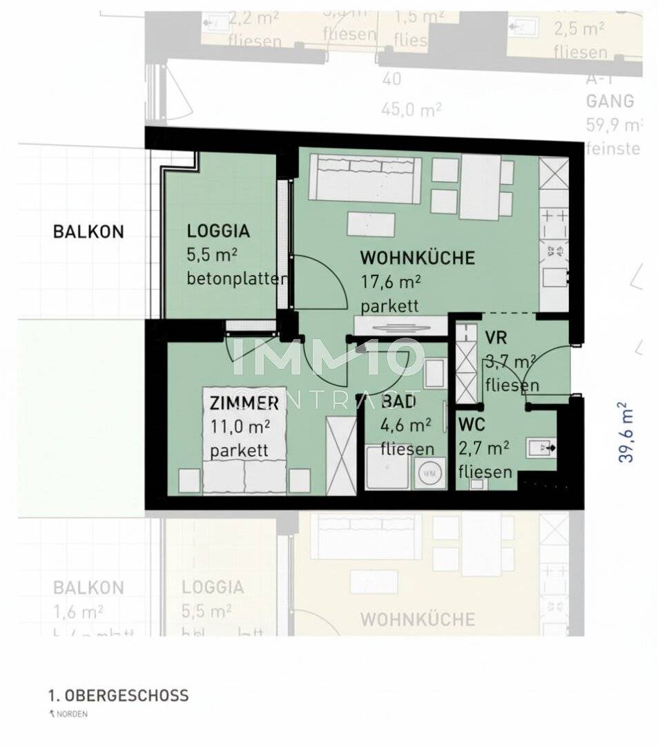 Wohnung Neubau Loggia nahe Donauzentrum