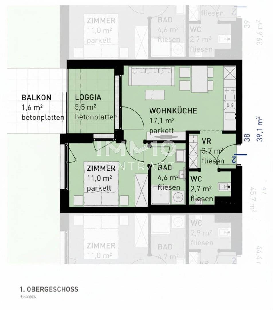 Apartment newly built with balcony near subway