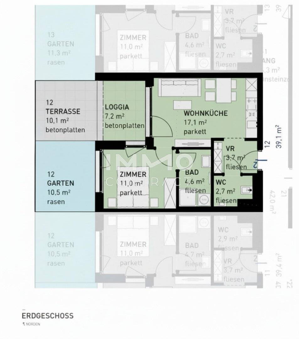Provision Free First Occupancy Garden Loggia Apartment