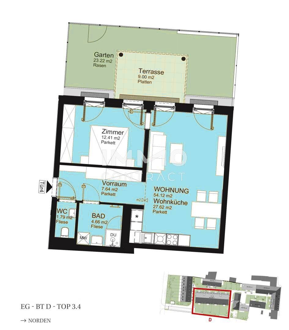 Ground floor apartment with private garden on Liesingbach