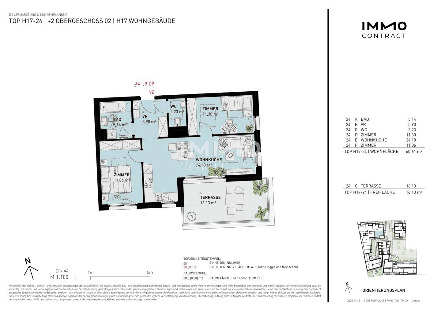 Top floor apartment with terrace in courtyard location near U1