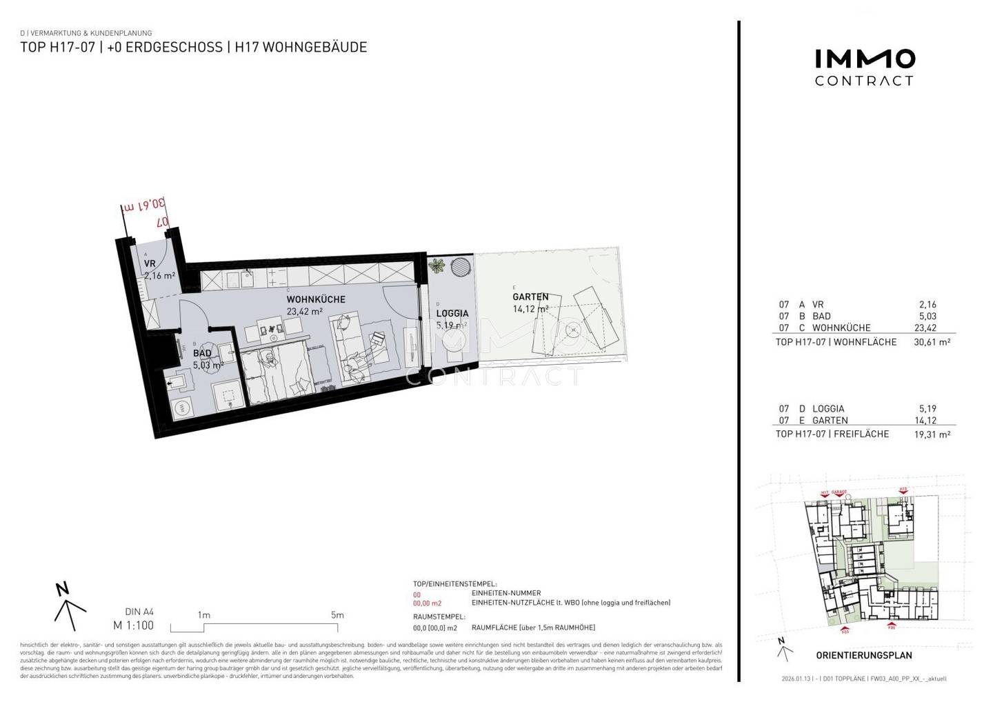 Newly built apartment with private garden