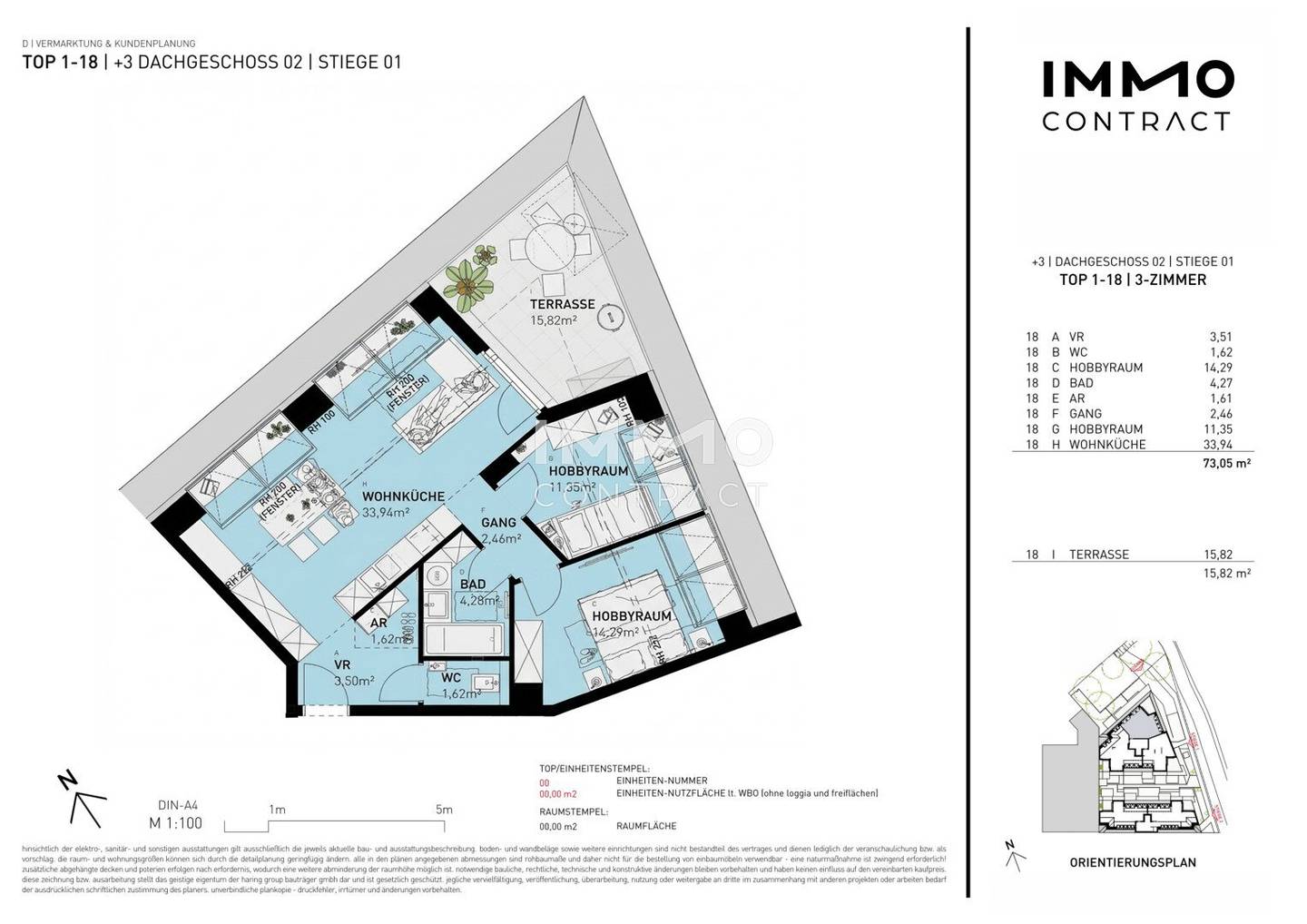 Top floor apartment with terrace commission free
