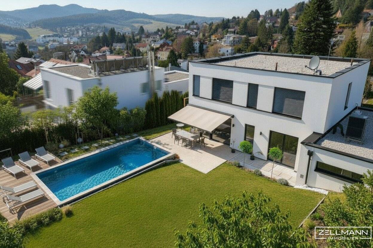 GABLITZ | MODERNE NEUBAUVILLA MIT PANORAMABLICK – RUHE, WEITBLICK &amp; SPEKTAKULÄRE SONNENUNTERGÄNGE ÜBER GABLITZ | ZELLMANN IMMOBILIEN
