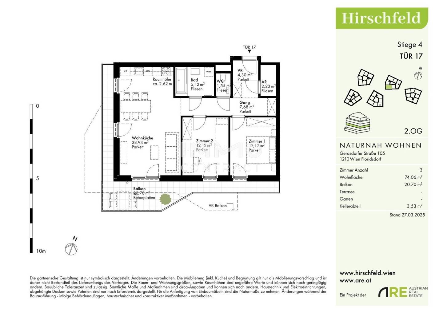 Hirschfeld apartment new build balcony