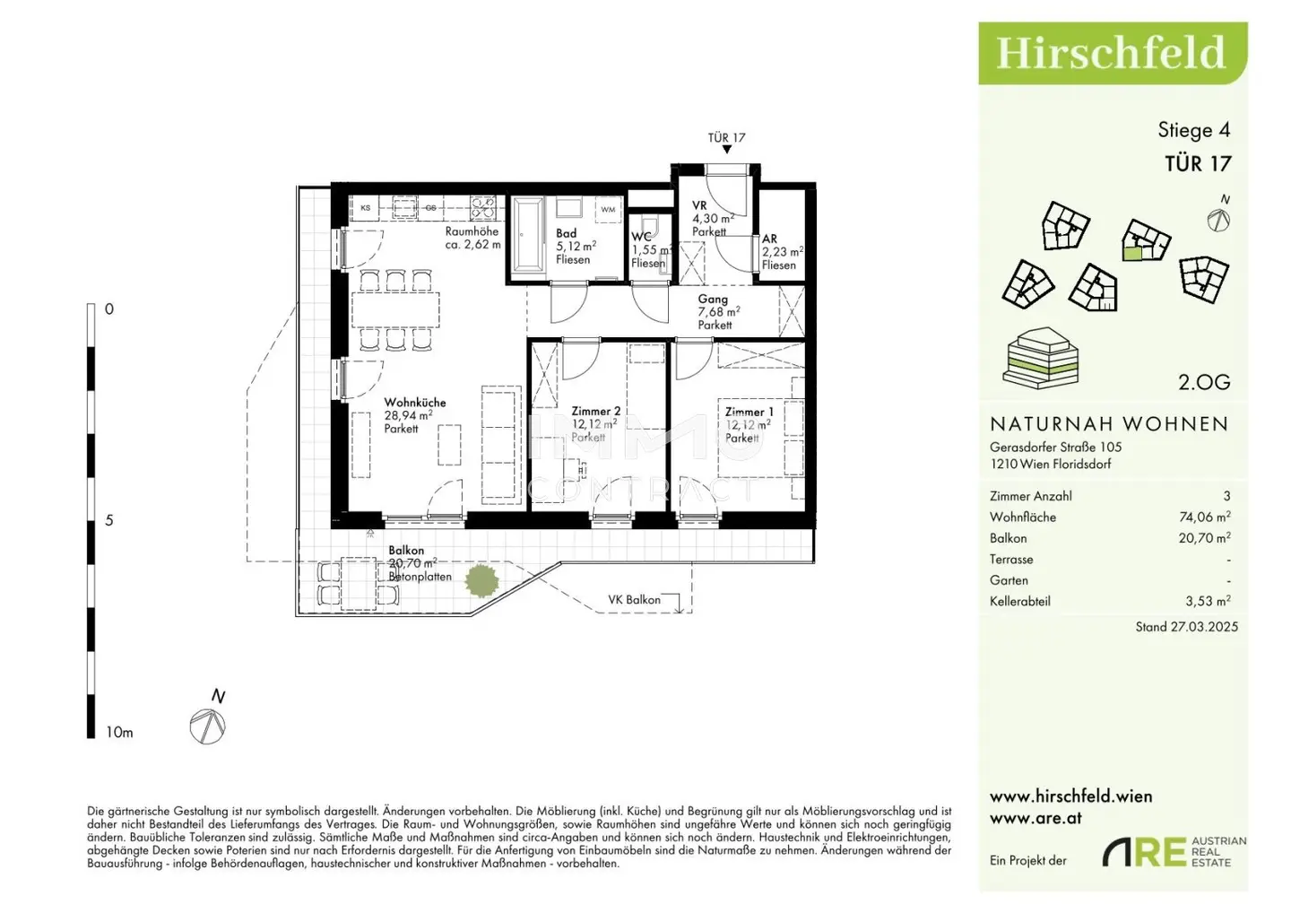 Wohnung im Hirschfeld Neubau Erstbezug Balkon