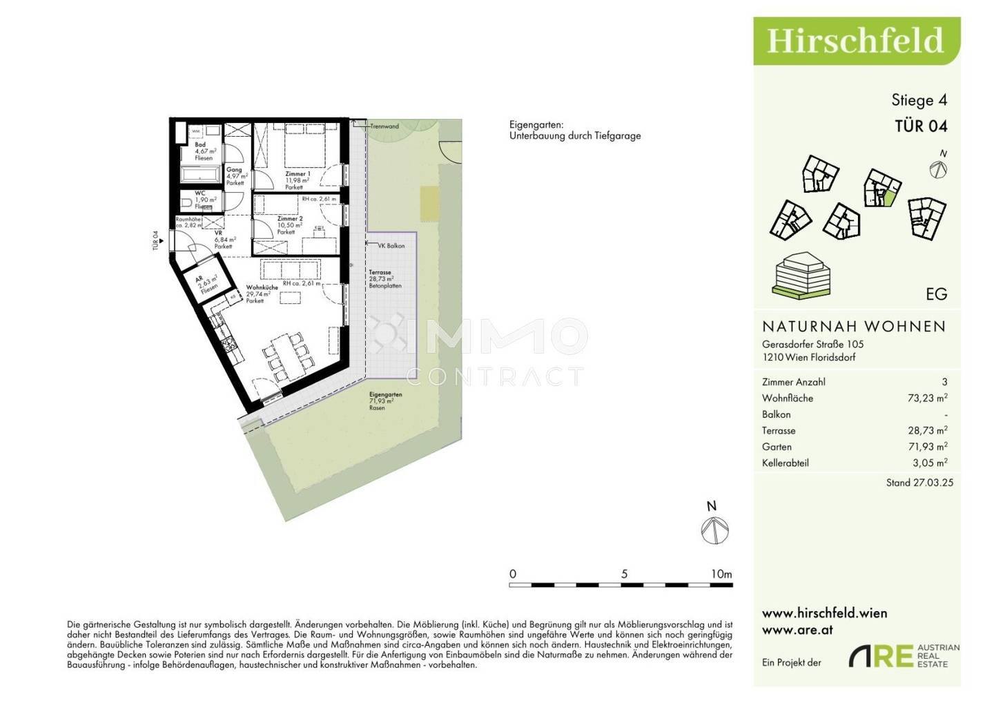 Apartment new build in Hirschfeld with private garden