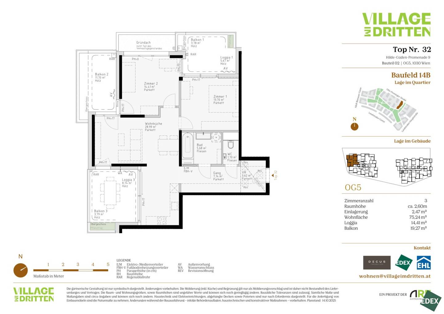 Neubau Erstbezug Wohnung mit Loggia Parklage