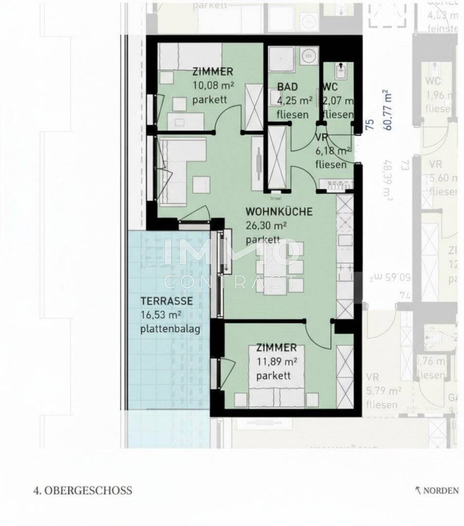 Apartment first occupancy terrace no commission