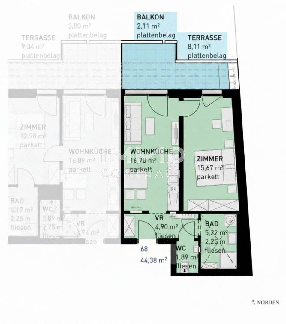 Apartment with private outdoor area no fee